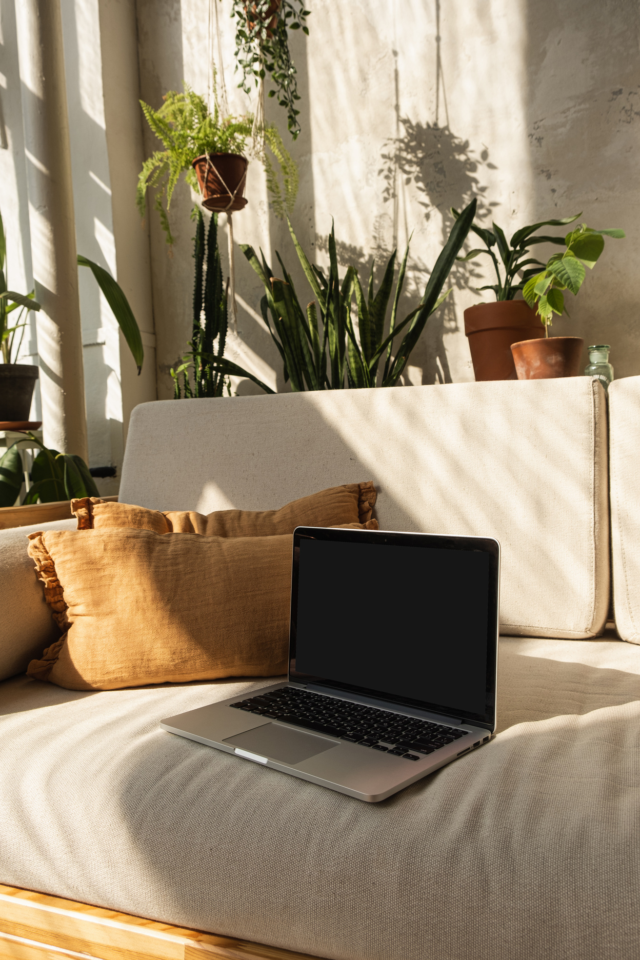 Laptop on Sofa